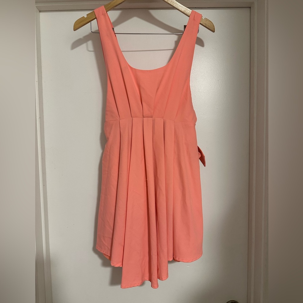 Tea n Cup Peach Sleeveless Dress